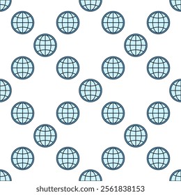 World vector Round Earth Globe concept blue modern seamless pattern