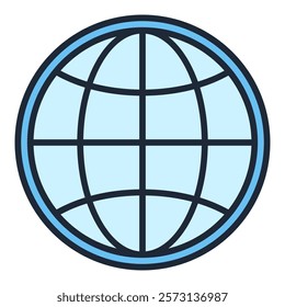 World vector Round Earth Globe concept blue modern icon or symbol