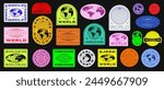 World Vector Sign. Worldwide Icon Badge. Planet Earth Futuristic Logo Y2k Design. Streetwear Element.