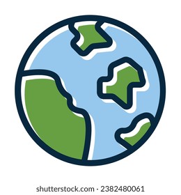 World Vector Thick Line Filled Dark Colors Icons For Personal And Commercial Use.
