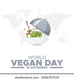 World Vegan Day, 1 November Vegan day, greeting card, background, stock illustration for Vegan day. 