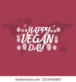 Dia Mundial Vegan, 1 novembro Dia Vegan, cartão de saudação, fundo, ilustração de estoque para o dia Vegan. 