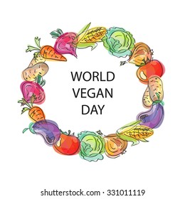 World Vegan Day background.