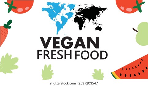 Anuncio de fondo del día vegano mundial. Día Mundial del Vegetariano celebrando en el. 1 de noviembre. Póster, Anuncio, Flyer, Tarjeta de felicitación, Correo, Plantilla. Ilustración vectorial de verduras frescas