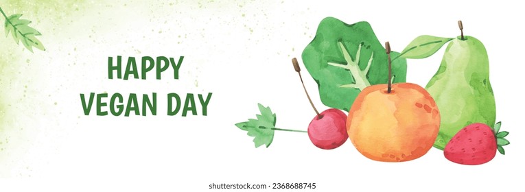 World vegan day background. World vegetarian day background. Happy world vegan day celebration. November 1. Vector illustration. Poster, Banner, Flyer, Greeting Card, Post, Template. Fresh vegetables.