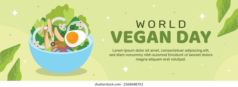 World vegan day background. World vegetarian day background. Happy world vegan day celebration. November 1. Vector illustration. Poster, Banner, Flyer, Greeting Card, Post, Template. Fresh vegetables.