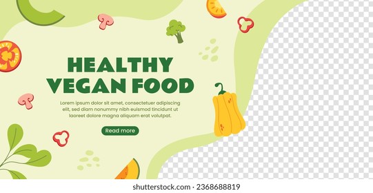 World vegan day background. World vegetarian day background. Happy world vegan day celebration. November 1. Vector illustration. Poster, Banner, Flyer, Greeting Card, Post, Template. Fresh vegetables.