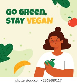 World vegan day background. World vegetarian day background. Happy world vegan day celebration. November 1. Vector illustration. Poster, Banner, Flyer, Greeting Card, Post, Template. Fresh vegetables.