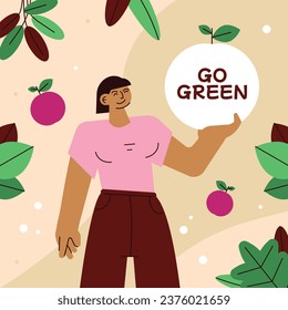 World vegan day background. World vegetarian day background. Happy world vegan day celebration. November 1. Cartoon Vector illustration Template for Poster, Banner, Flyer, Greeting, Card, Post, Cover.