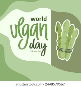 World vegan day background. Vegetarian day Nov 1