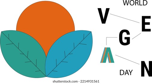 World Vegan Day Banner Design Template. Vector Illustration For Greeting Cards, Posters, Invitations, Brochures. Eps10