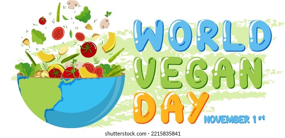World Vegan Day Banner Design illustration
