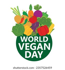 world vegan day card vector