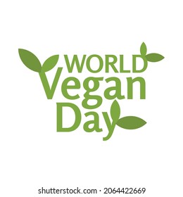 World Vegan Day design concept on white background