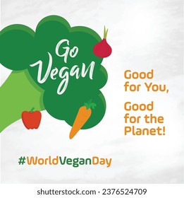 World Vegan Day, Go Vegan, Creative Social Media Template Vector. Veg, Vegetables