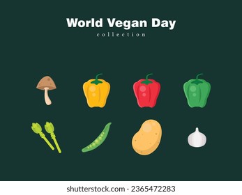 world vegan day health vegetable diet green vitamin vector ingredient food november market herbal