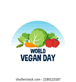 World Vegan day illustration. Fit for background, banner, backdrop, ppt. Vector eps 10