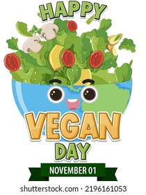 World Vegan Day Logo Design illustration