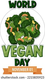 World Vegan Day Logo Design illustration