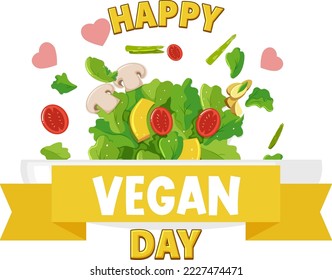 World Vegan Day Logo Design illustration
