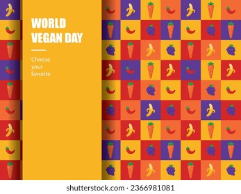 world vegan day pattern geometric vegetarian vector wallpaper fabric ornament vintage green health
