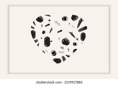 World vegan day with a pattern of love signs, can be used for backgrounds, banners, web templates, leaflets, on November holidays.