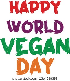World vegan day poster vector design