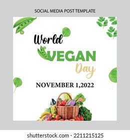 World vegan day social media post