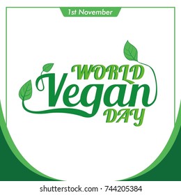 World Vegan Day square vector background design for greeting, social media posting, meme, sticker, profile photo design. 1st november international day celebration and greeting vector design