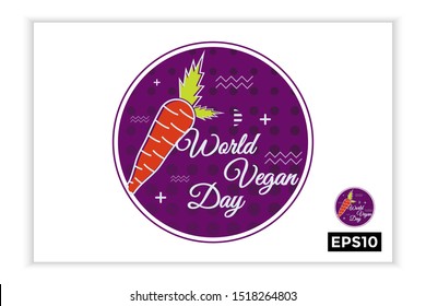 World vegan day in text form, can be used for backgrounds, banners, web templates, leaflets, on November holidays.