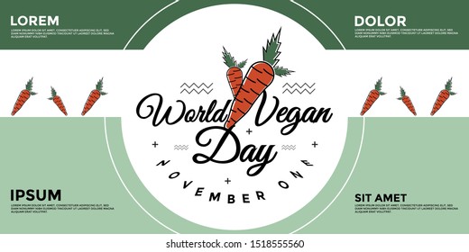 World vegan day in text form, can be used for backgrounds, banners, web templates, leaflets, on November holidays.