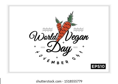 World vegan day in text form, can be used for backgrounds, banners, web templates, leaflets, on November holidays.