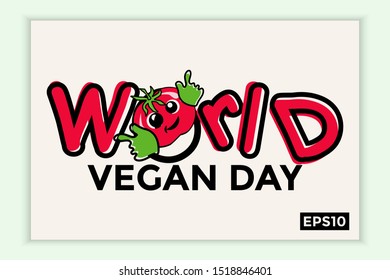 World vegan day in text form, can be used for backgrounds, banners, web templates, leaflets, on November holidays.