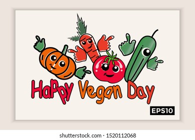 World vegan day in text form, can be used for backgrounds, banners, web templates, leaflets, on November holidays.