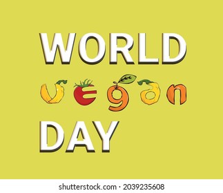 world vegan day vector design
