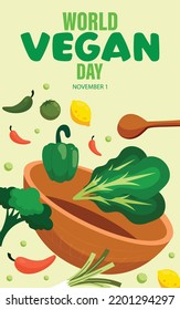 World Vegan Day. vector design with adobe illustrator.