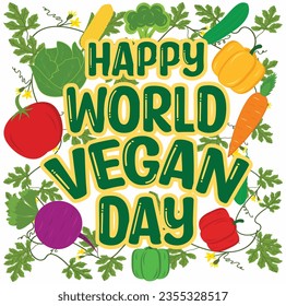 World vegan day vector design