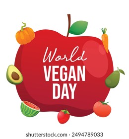World Vegan Day vector design template good for celebration usage. World Vegan Day design. flat design. eps 10.