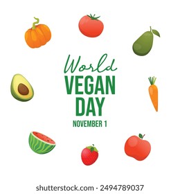 World Vegan Day vector design template good for celebration usage. World Vegan Day design. flat design. eps 10.