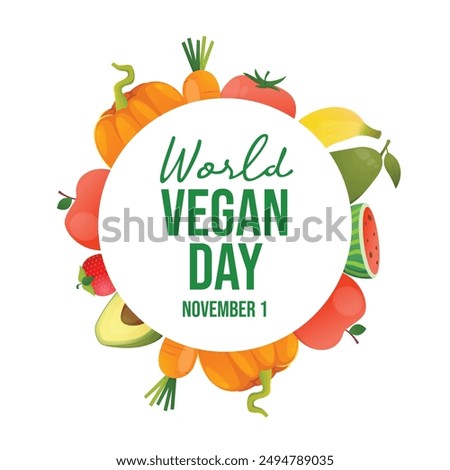 World Vegan Day vector design template good for celebration usage. World Vegan Day design. flat design. eps 10.