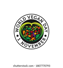 World vegan day vector illustration. Suitable for greeting card, poster and banner.