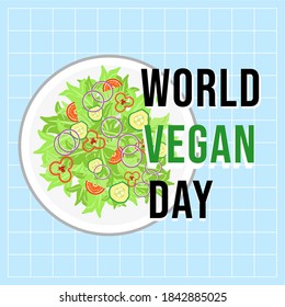 World vegan day vector illustration. World vegan day concept background. Suitable for greeting card, poster and banner. 1 November