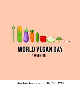 World vegan day vector illustration. World vegan day concept background. Suitable for greeting card, poster and banner. 1 November