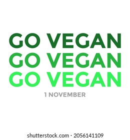 World vegan day vector illustration. Suitable for printing, greeting card, poster and banner.