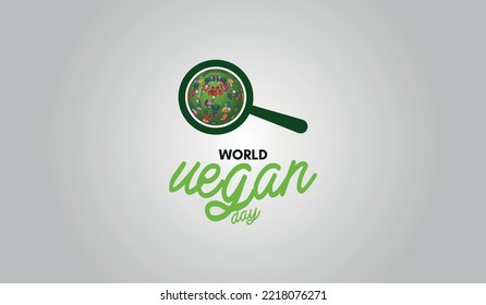 World vegan day vector illustration. Surching for vegan world concept. Suitable for greeting card, poster and banner.