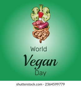 World vegan day vector illustration. Suitable for greeting card, poster and banner.