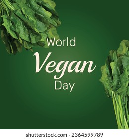 Ilustración vectorial del Día del vegano mundial. Adecuado para tarjetas de felicitación, afiches y banner.