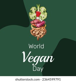 World vegan day vector illustration. Suitable for greeting card, poster and banner.