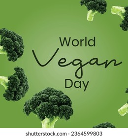 World vegan day vector illustration. Suitable for greeting card, poster and banner.