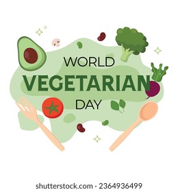 World vegan day vector illustration for greeting cards, posters, banners, and social media posts